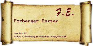 Forberger Eszter névjegykártya